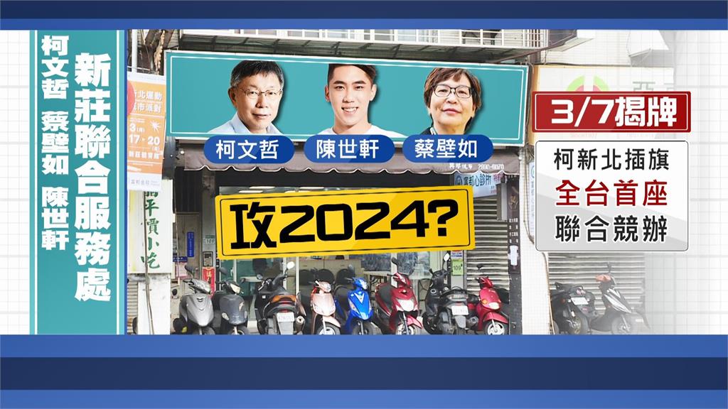 民眾黨新北市新莊競選服務處將掛上柯文哲頭銜。圖／台視新聞