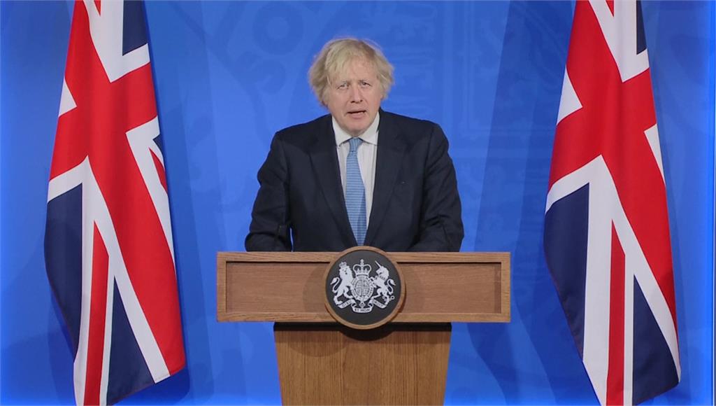 英國首相強森宣布，第二階段解封將於下星期一如期展開。圖／翻攝自AP Direct
