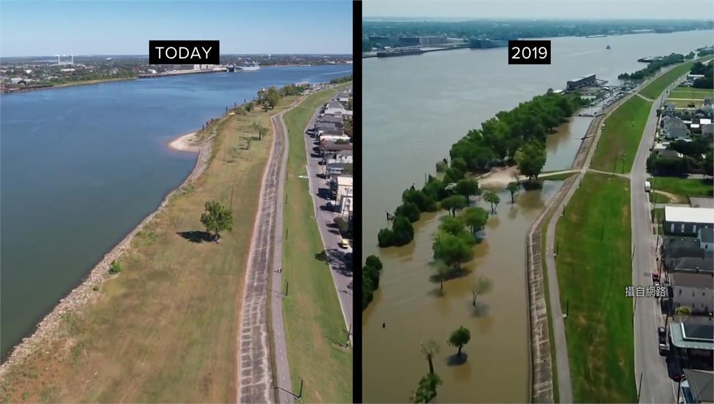 密西西比河3年對比圖。圖／翻攝自網路