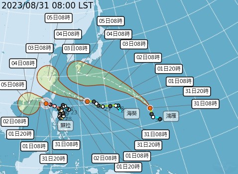 「海葵」颱風估明天白天發布海警。圖／中央氣象局