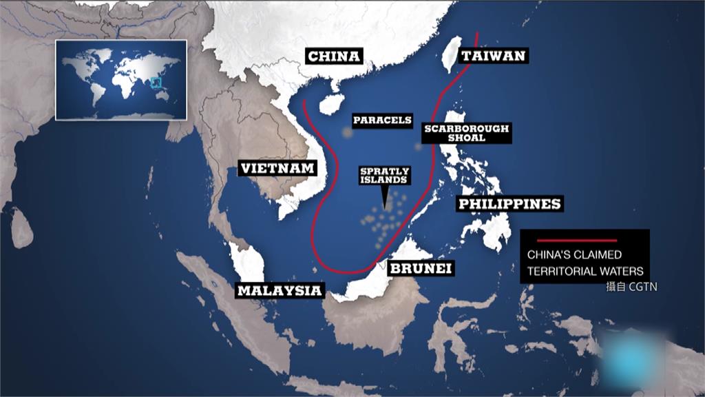美國認為中國在南海主張主權完全非法。圖：台視新聞