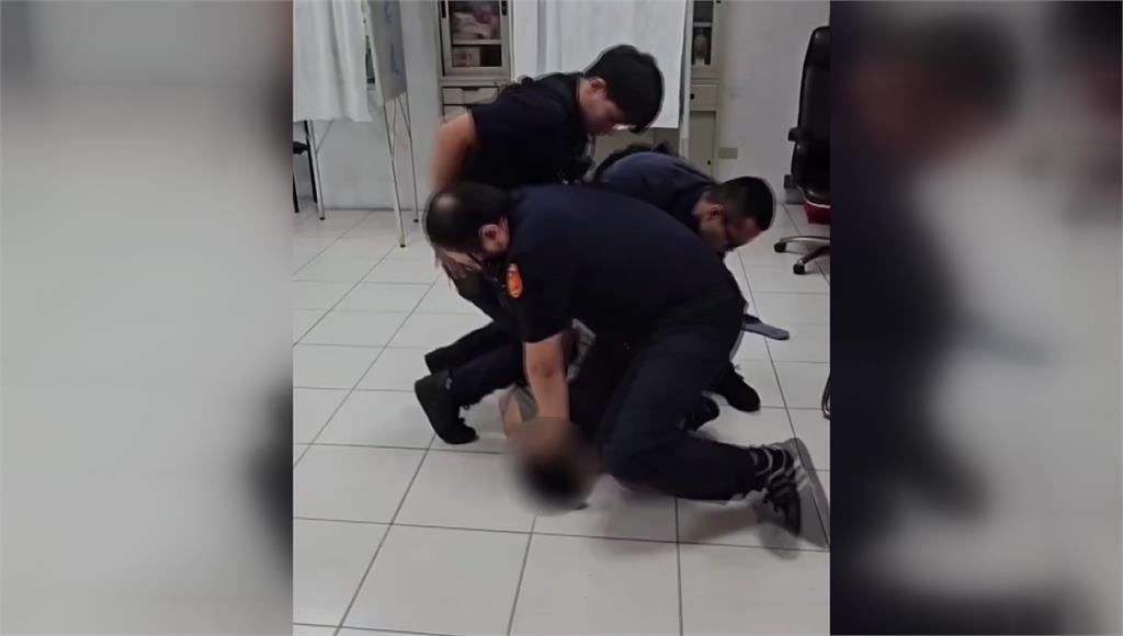 中和男脫序「頭塞票匭」藏選票 遭勸還罵警被壓制送...