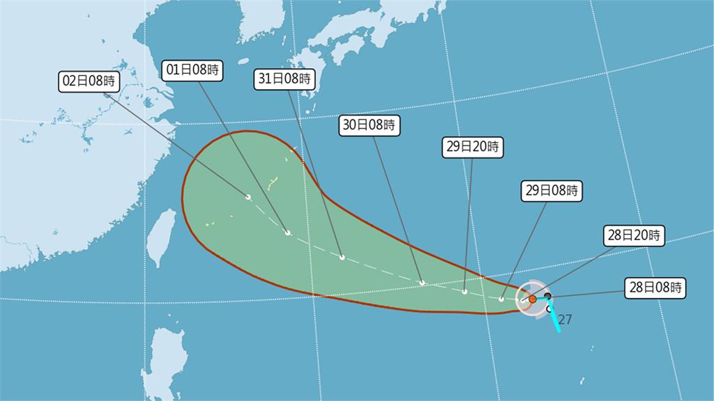 海葵颱風生成。圖／中央氣象局