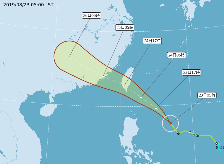 針對今年第11號颱風白鹿，氣象局在清晨5點半發布海上颱風警報。圖：中央氣象局