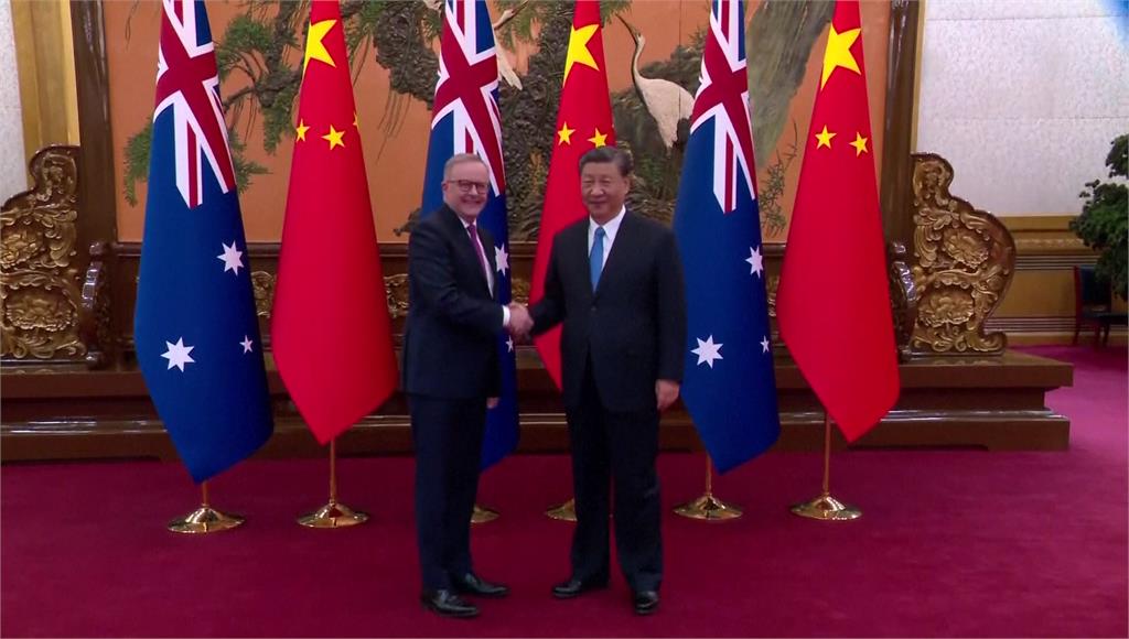 澳洲總理艾班尼斯會面中國主席習近平。圖／CCTV、美聯社、路透社、CNN