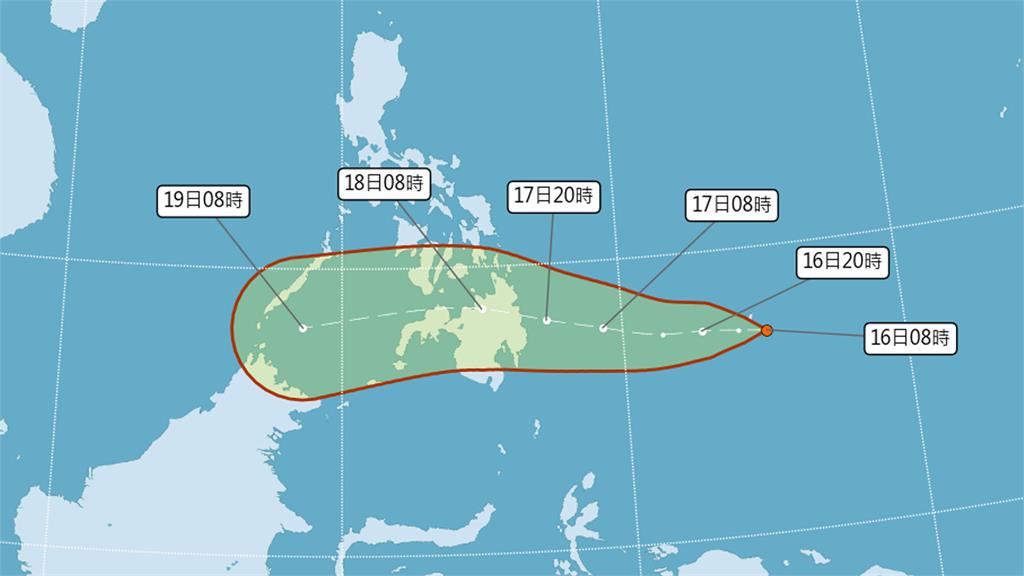 第17號颱風「鯉魚」最快深夜生成。圖／中央氣象署提供