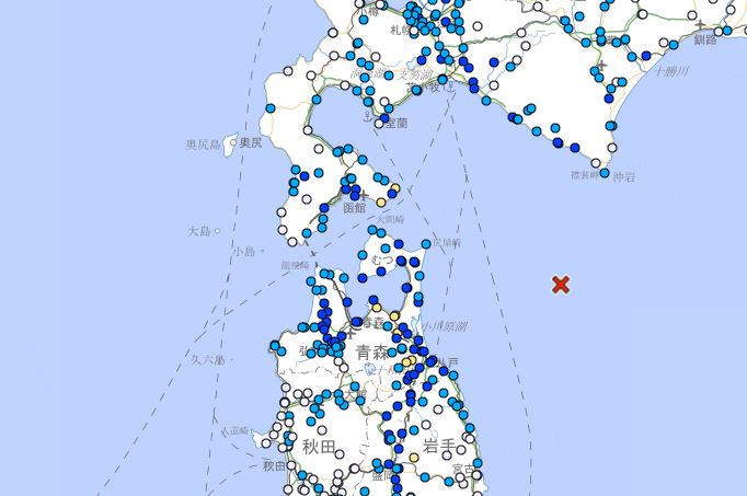 日本發生規模6.1地震。圖／翻攝自日本氣象廳官網