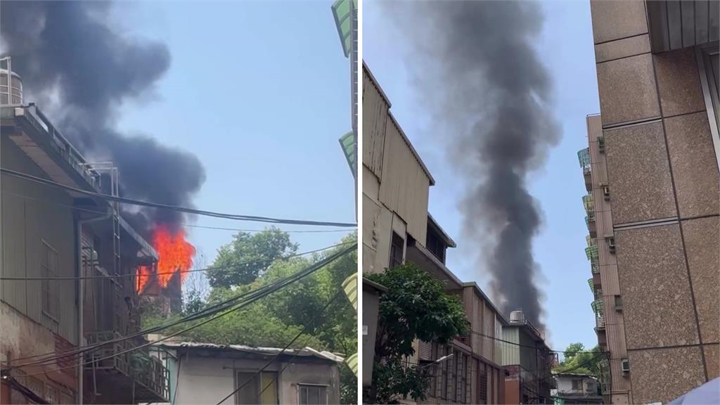 板橋韓式烤肉店頂樓起火 火勢兇猛、濃煙狂竄幸無人受困