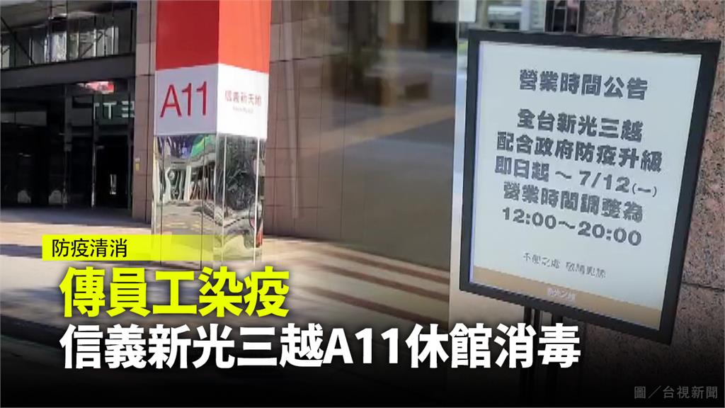 新光三越A11店傳確診　5日休館一天大清消