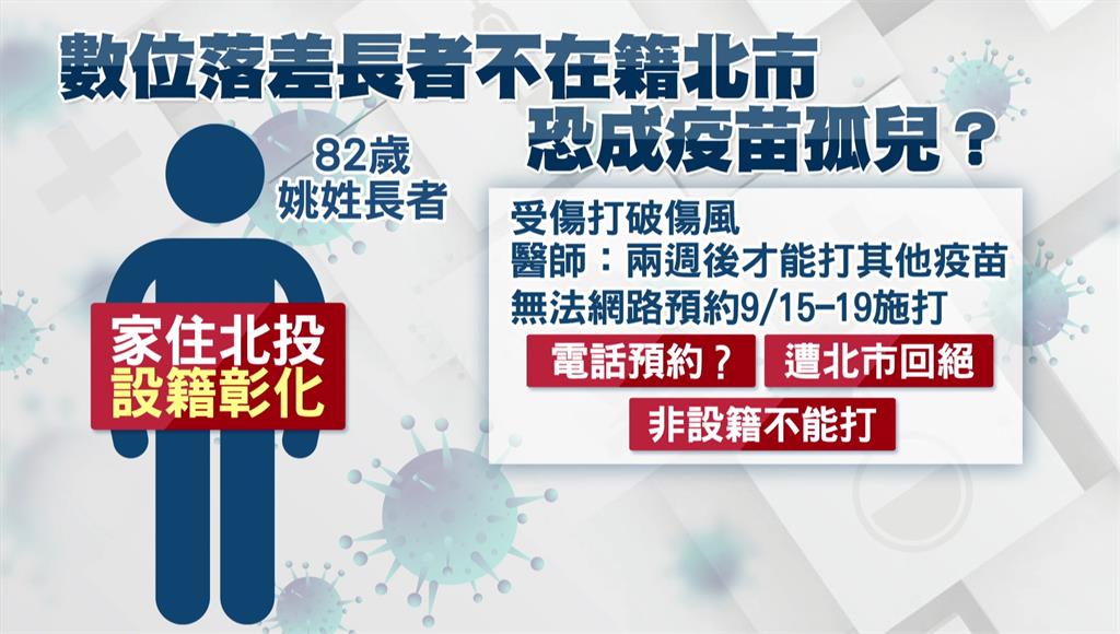 非設籍北市預約遭拒 老翁憂成「疫苗孤兒」