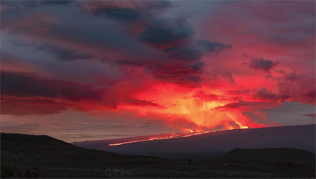 夏威夷毛納羅亞火山。圖／美聯社