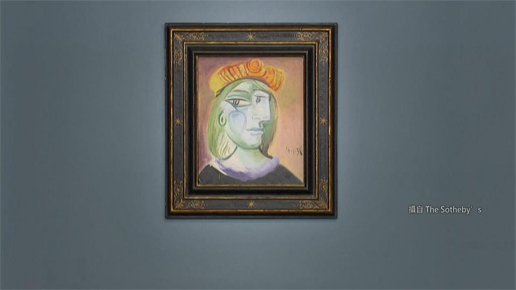 名畫《戴橙色貝雷帽的女子》以11.2億元成交。圖／翻攝自The Sotheby‘s