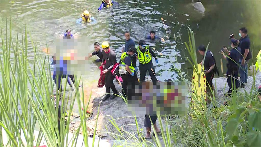 台中市太平區頭汴坑溪9號中午發生溺水意外，兩人送醫搶救仍回天乏術。圖／台視新聞