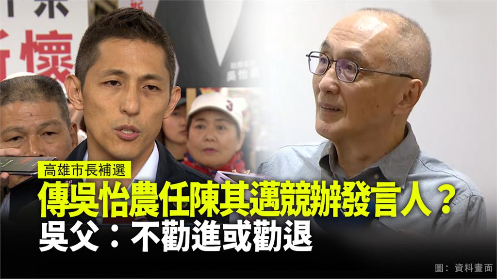 傳吳怡農將擔任陳其邁發言人？ 吳怡農父：不勸進或...