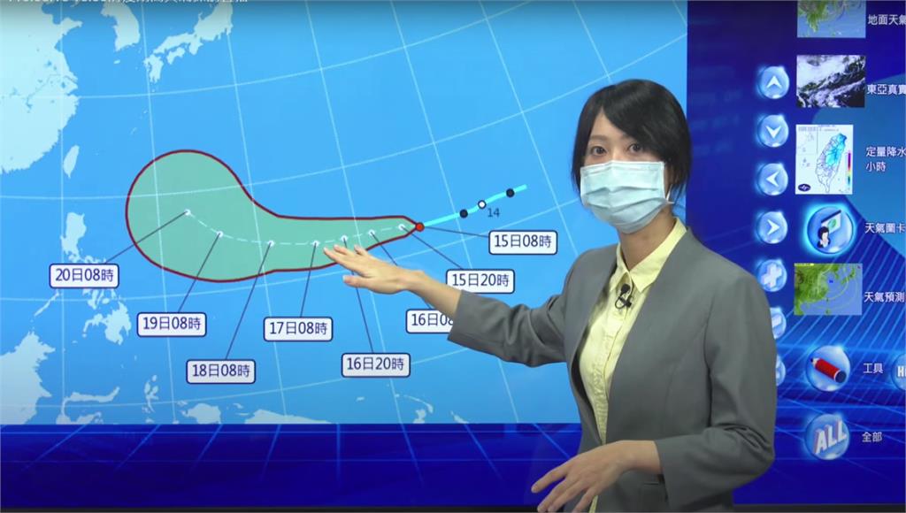 氣象局指出關島東方海面的熱帶性低氣壓，目前不論是否增強為颱風，對台灣暫時都沒有影響。圖／台視新聞
