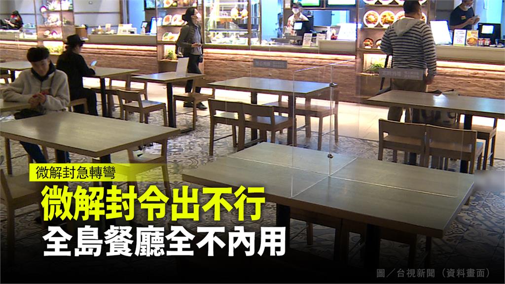台灣本島縣市政府皆宣布，餐廳持續禁內用。圖／台視新聞（資料照）