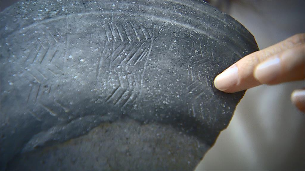 台中麻糍埔遺址出土物以陶器為主，有些表面帶花紋，顯示史前人類已懂得追求美感。圖：台視新聞