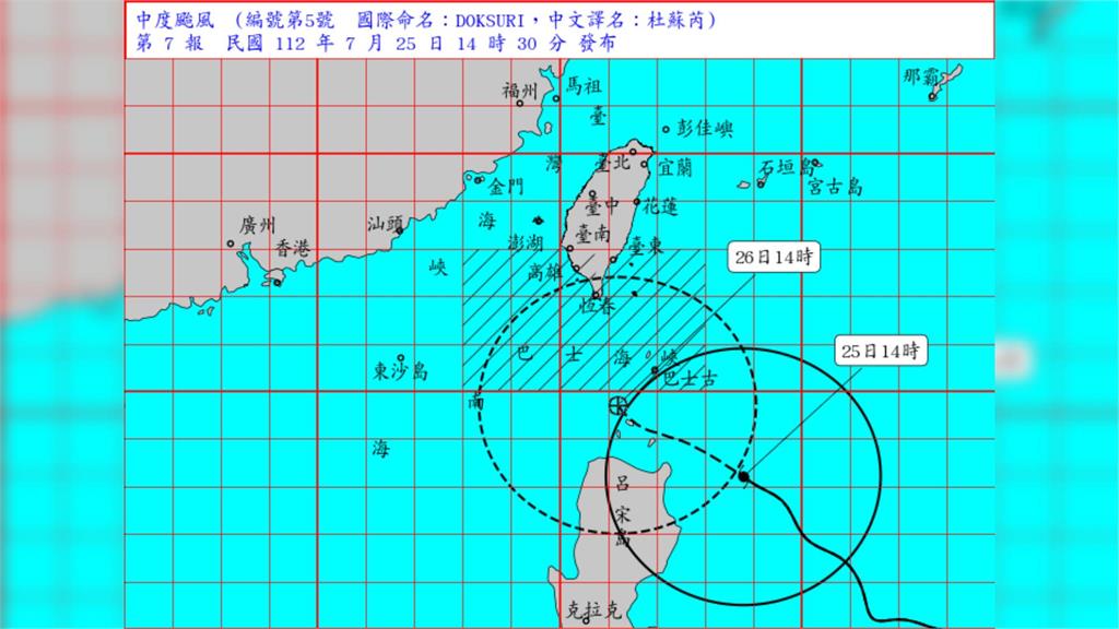 中颱杜蘇芮長胖！氣象局發布陸警 警戒區域屏東、恆...