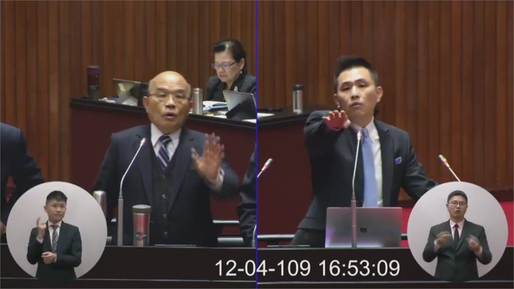蘇貞昌與陳以信今在立法院唇槍舌戰。圖：台視新聞