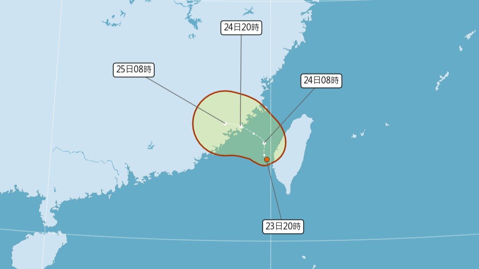 就在台灣海峽！氣象署發布「熱帶性低氣壓特報」 慎防強陣風