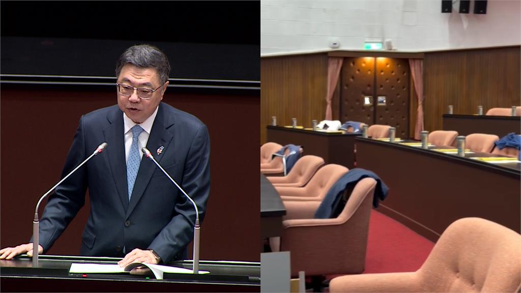 卓揆立院施政報告提「4懇求」 國民黨立委全體缺席