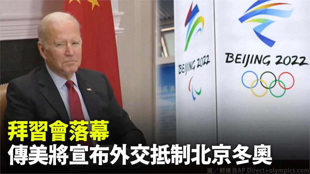 拜習會落幕，傳美國總統拜登將宣布外交抵制北京冬奧。圖／翻攝自AP Direct+Olympics.com