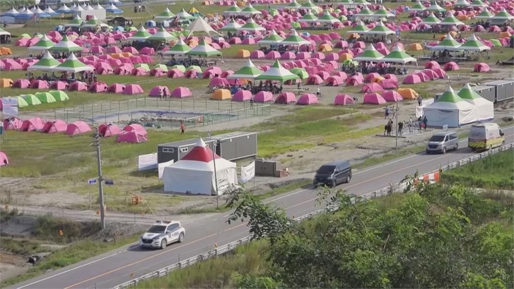 第25屆世界童軍大露營於南韓舉行，活動遭批狀況百出。圖／畫面攝自AP