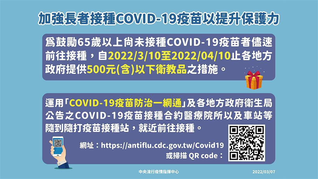 加強長者接種COVID-19疫苗以提升保護力。圖／指揮中心提供