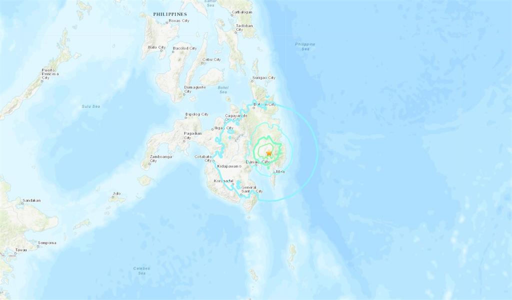 菲律賓南部發生規模6.0地震。圖／翻攝自USGS