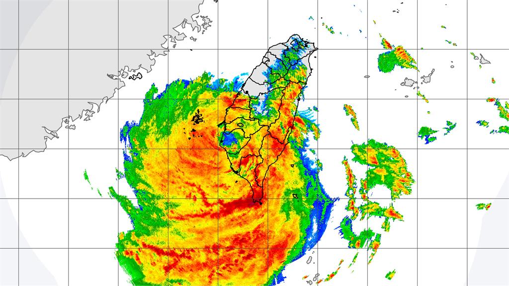 楊柳颱風將於今日下午5時前後，從南部沿海出海。圖／翻攝自氣象署