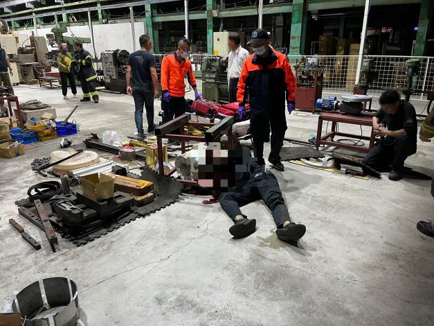 台南市山上區某家科技公司一名員工當場身亡、一名員工重傷。圖／台南勞工局提供