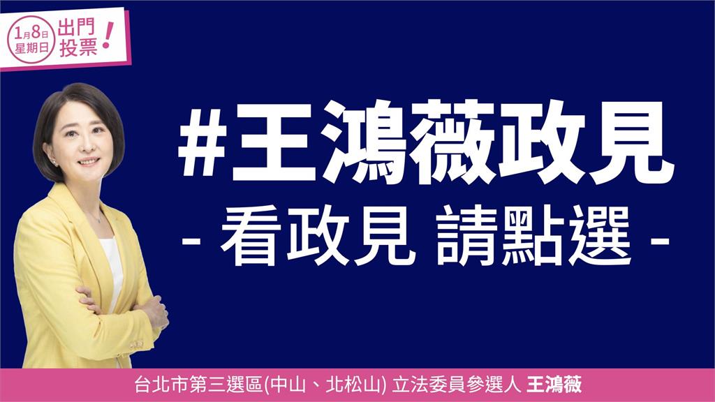 王鴻薇發文提出她的政見。圖／翻攝自Facebook@hungwei.org