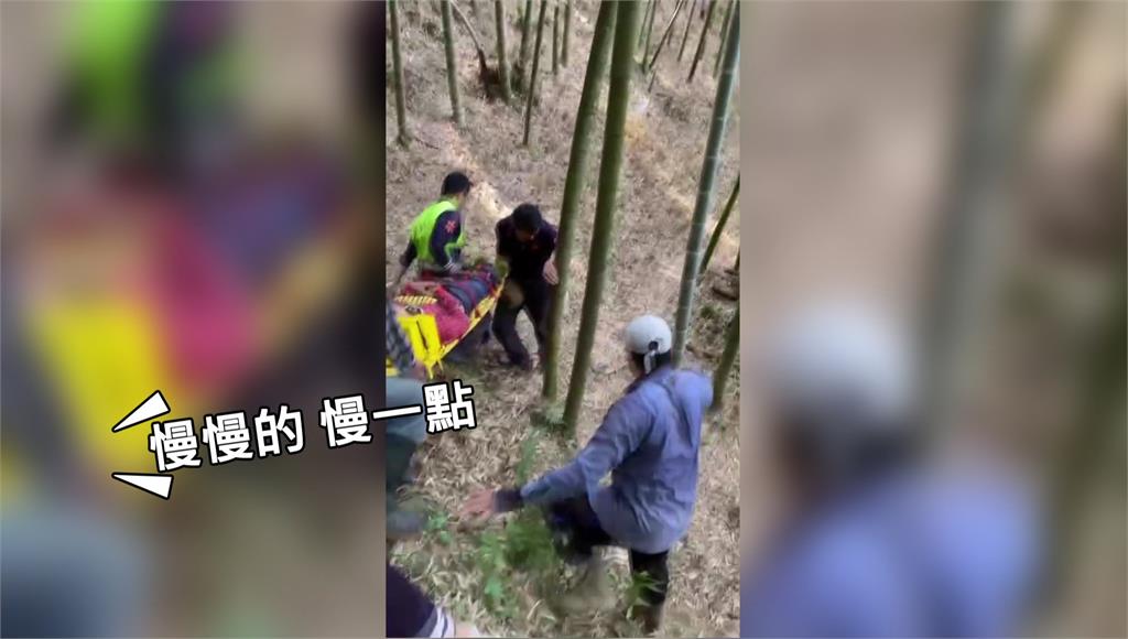 飛來橫禍！婦筍園工作 遭百公斤巨石重壓