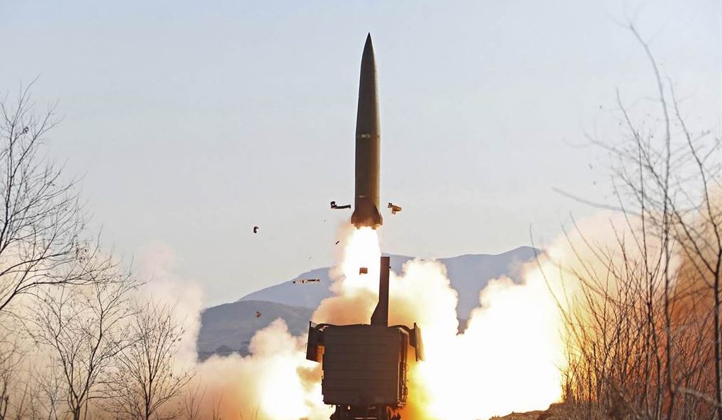 北韓今日上午又發射彈道飛彈。示意圖／朝中社