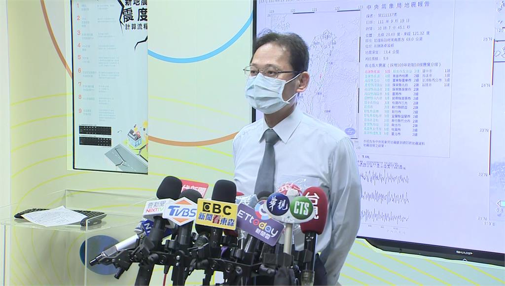 中央氣象局地震測報中心主任陳國昌。圖／台視新聞