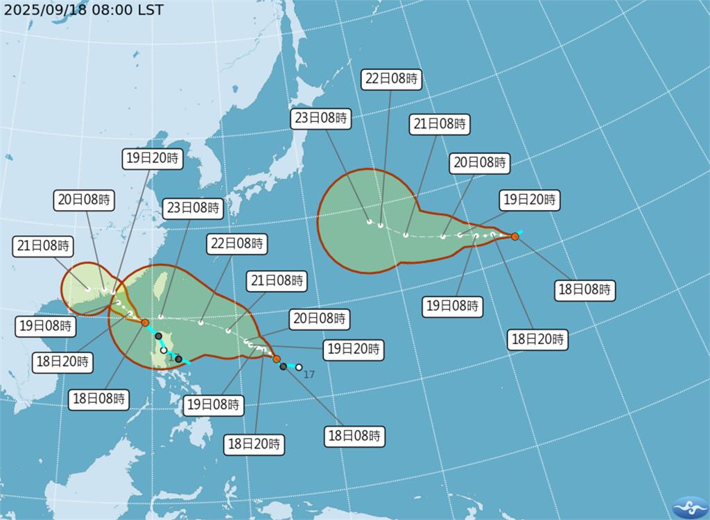 熱帶系統路徑潛勢。圖／翻攝自中央氣象署