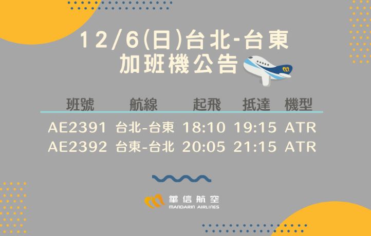 台鐵坍方交通大亂 華信6日加開班機疏運