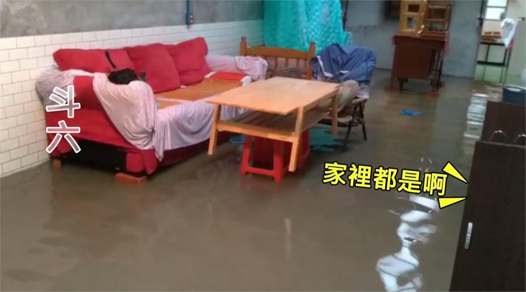 雨彈襲南台灣，雲林斗六低窪地區民宅淹水成災。圖：台視新聞