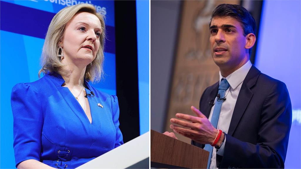 特拉斯、蘇納克進入英國保守黨黨魁之爭最後階段。合成圖／翻攝自Instagram@elizabeth.truss.mp、rishisunakmp