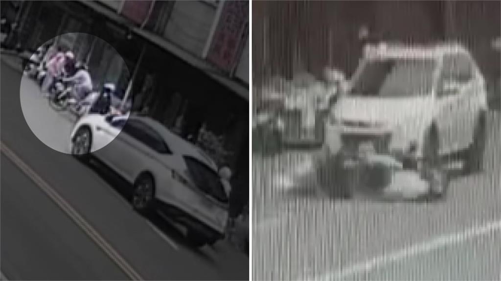 疑把手勾到女童腳踏車失控 機車騎士遭後方轎車輾過捲車底亡
