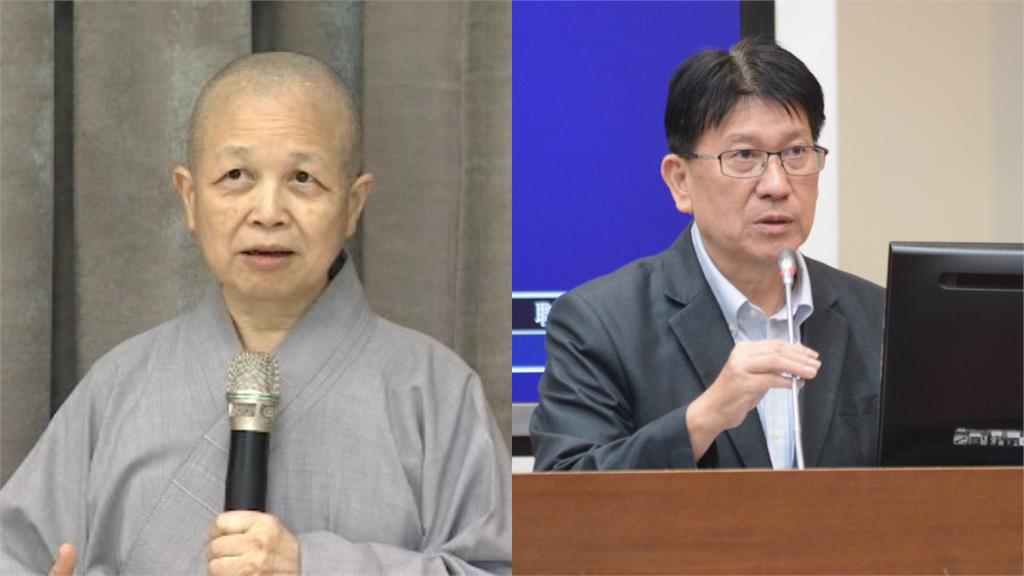 釋昭慧發起「拒領普發一萬」連署，藍委林思銘呼籲出家人少碰政治。圖／台視新聞、翻攝自立法委員林思銘臉書
