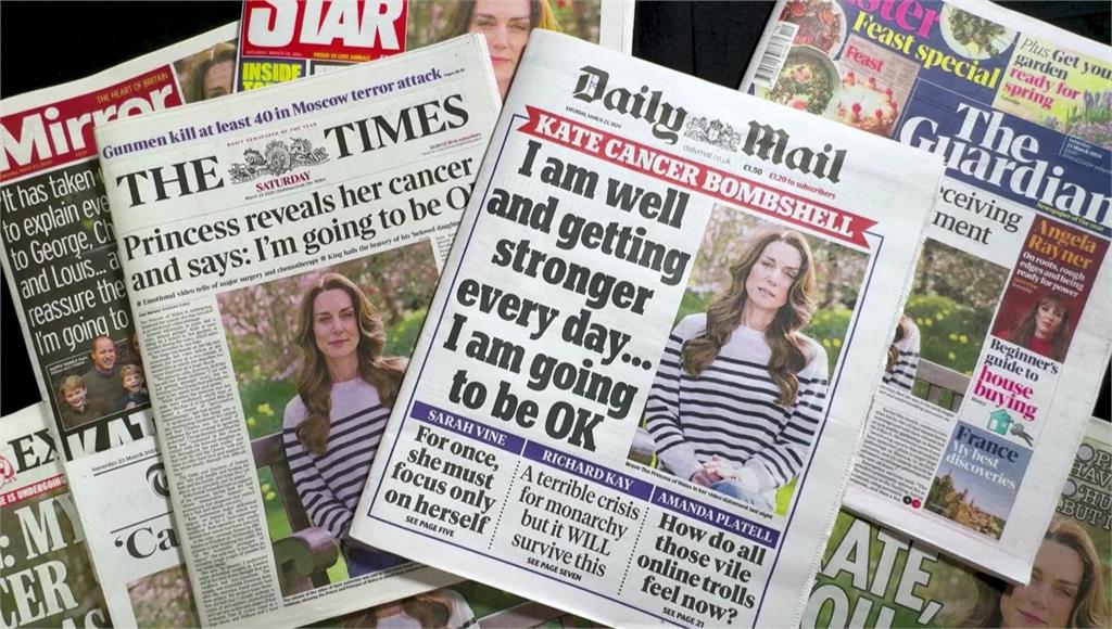 凱特王妃罹癌震驚全英國，民眾盼她早日康復。圖／路透社、美聯社、CNN