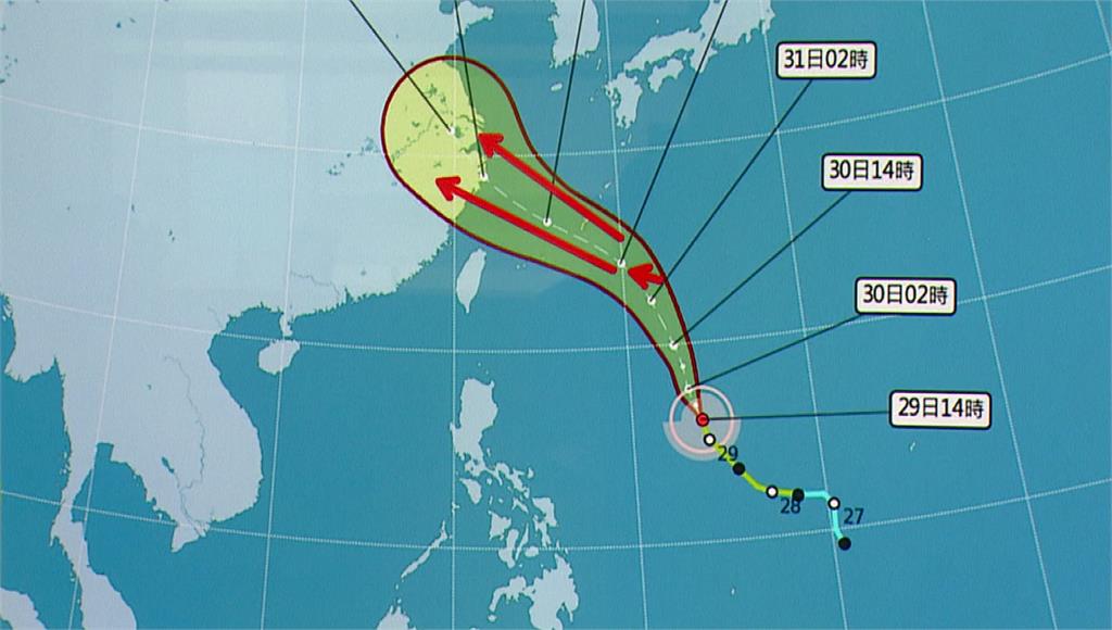 太平洋高壓強弱決定卡努對台灣影響。圖／台視新聞