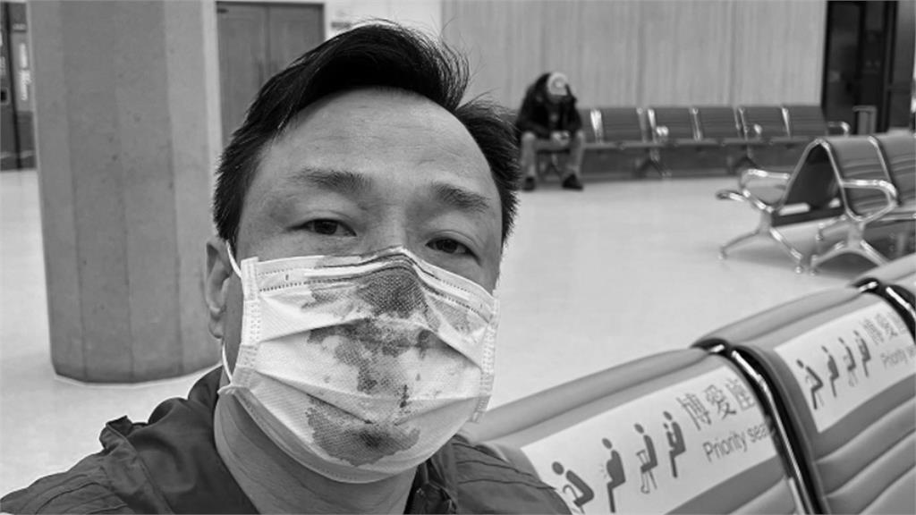 香港資深演員王喜來台採檢發生流鼻血意外。圖／翻攝自Instagram@wong_he（畫面經變色處理）