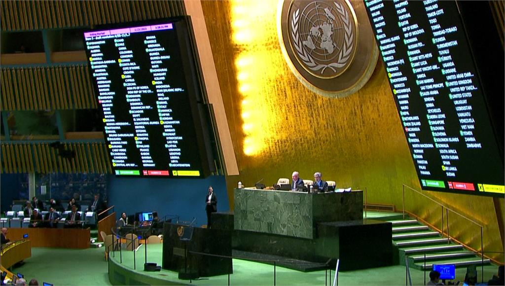 聯合國大會以147票贊成，通過要求俄羅斯撤軍的決議。圖／美聯社、路透社、CNN