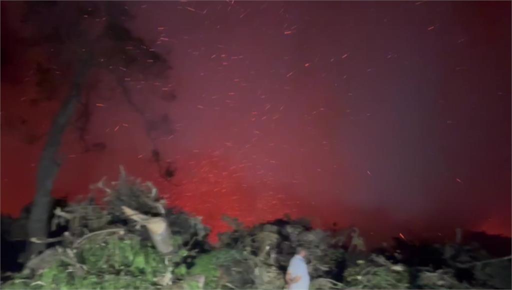 苗栗大湖火燒山，易燃物助燃燒毀1千平方米。圖／台視新聞