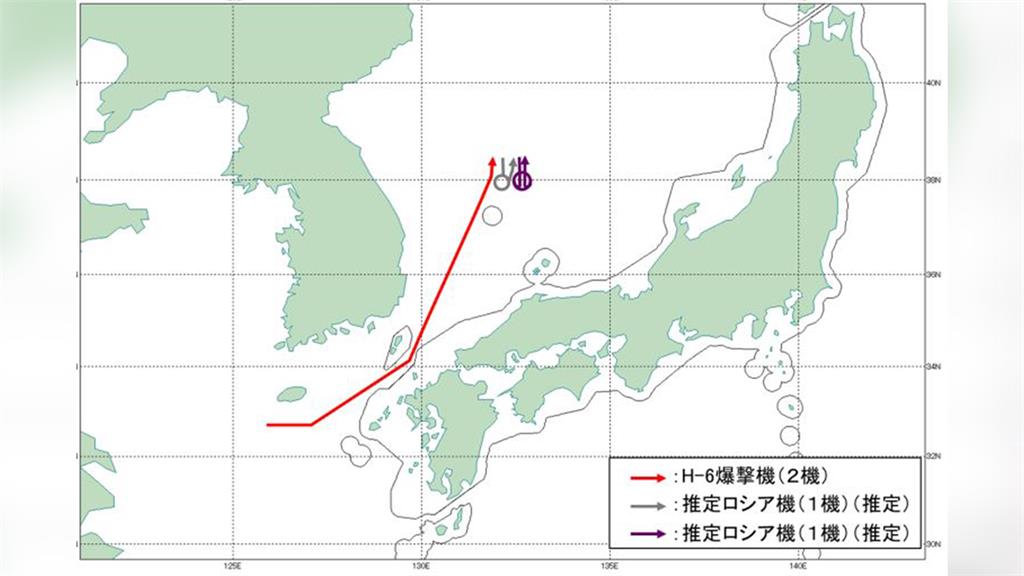 日本防衛省公布共機及偵測到的空域動態。圖／翻攝自日本防衛省