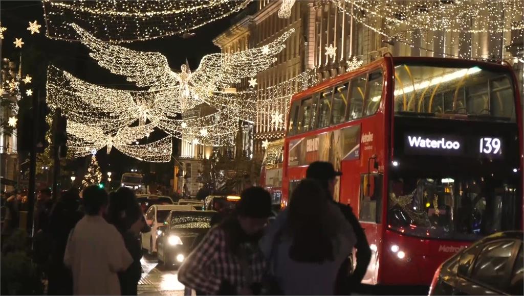 倫敦街道點亮共百萬盞LED燈。圖／AP Direct