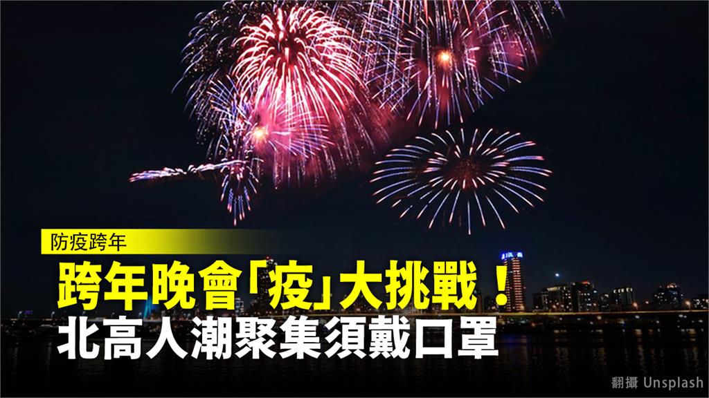 12月31日即將到來，台北和高雄市政府呼籲，前往跨年活動的民眾需要「全程配戴口罩」。圖：翻攝自Unsplash