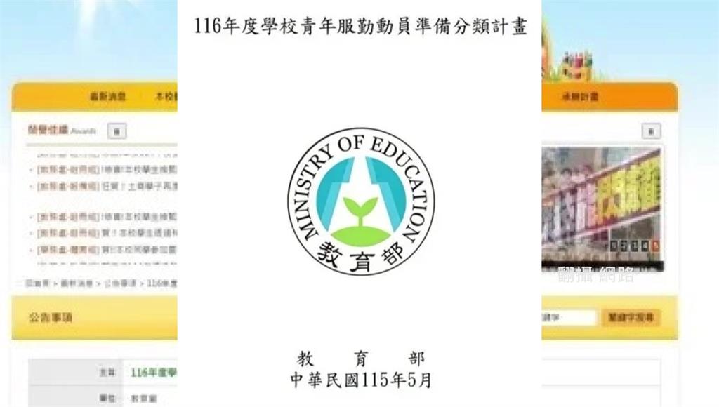 「青年服勤」再掀討論 教育部急澄清：非送學生上戰場